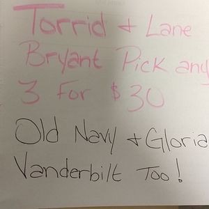 Pick 3 for $30 Torrid, Lane Bryant and more!